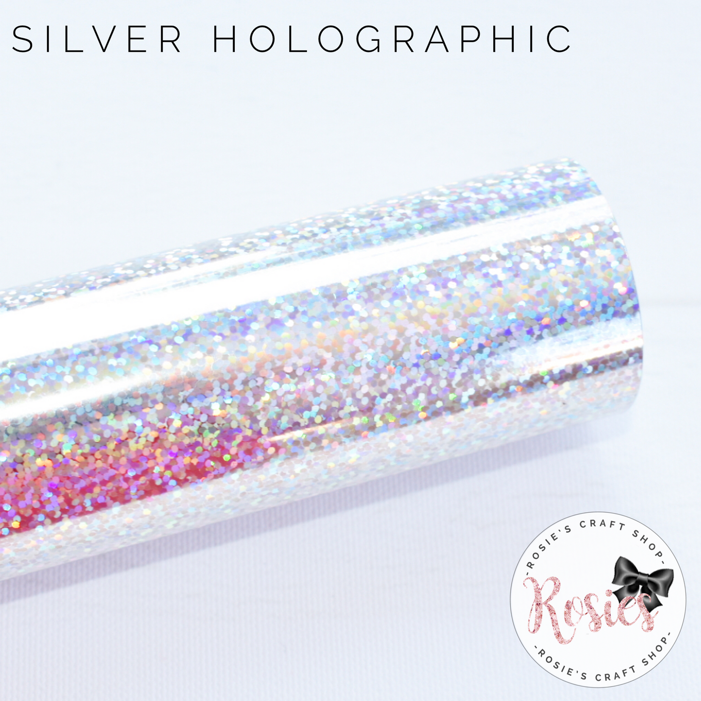 Silver Holographic Sparkle Iron On Vinyl HTV - Rosie's Craft Shop Ltd