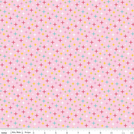 Pink Stars - Fairy Garden - Riley Blake Cotton Fabric