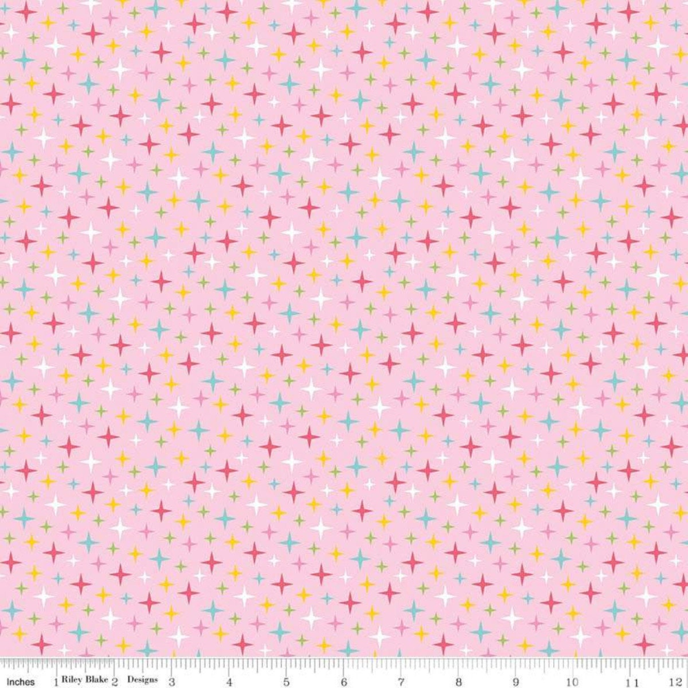 Pink Stars - Fairy Garden - Riley Blake Cotton Fabric