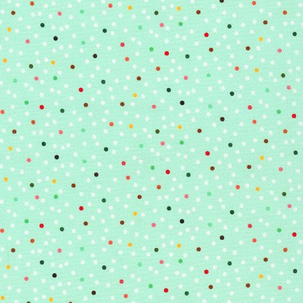 Mint Polka Dot Spots - Bright Days - Robert Kaufman Cotton Fabric ✂️ £13 pm