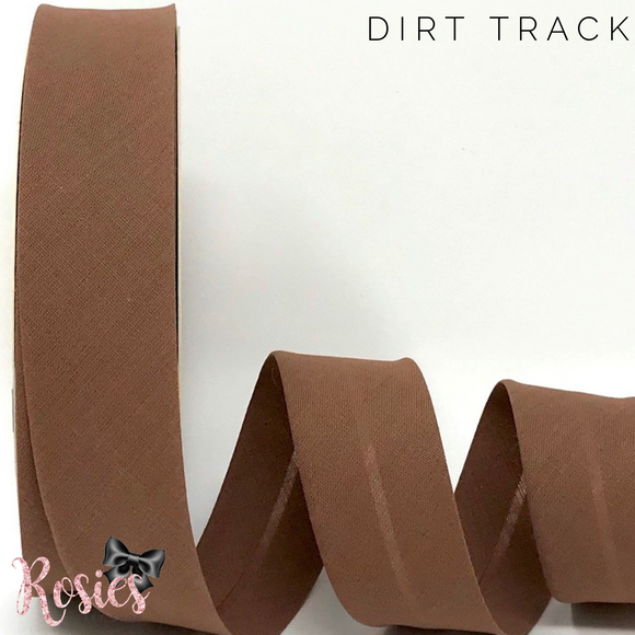 30mm Dirt Track Plain Polycotton Bias Binding - Rosie's Craft Shop Ltd