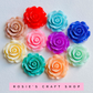 10 Flower Flat Backed Resin Embellishments 25mm