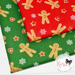 Gingerbread Men - Christmas Gingerbread Extra Wide 100% Polycotton Fabric - Rosie's Craft Shop Ltd