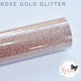 Rose Gold Glitter Iron On Vinyl HTV - Rosie's Craft Shop Ltd