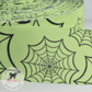 Green Spider Web Halloween Printed Grosgrain Ribbon - Rosie's Craft Shop Ltd