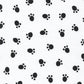 White with Black Paw Prints Designer Fabric Felt