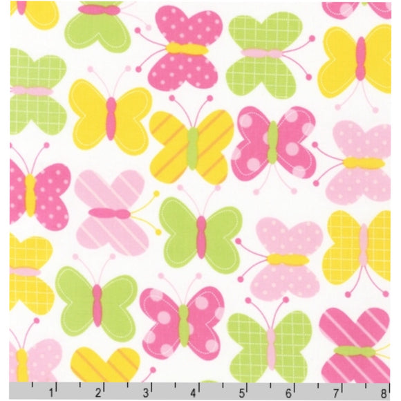 Sweet Spring Butterflies - Urban Zoologie Spring By Robert Kaufman - 100% Cotton Fabric - Rosie's Craft Shop Ltd