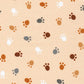 Neutral Paw Prints Prints Designer Fabric Felt