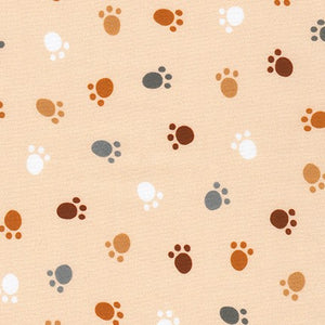 Neutral Paw Prints Prints Designer Fabric Felt
