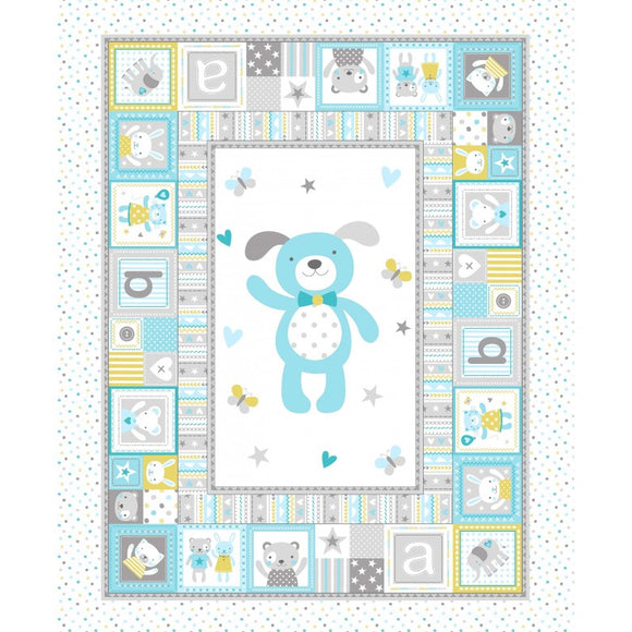 Playful Puppy Panel - Tiny Tots - Michael Miller Cotton Fabric