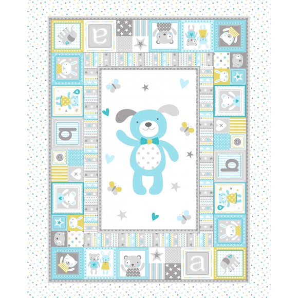 Playful Puppy Panel - Tiny Tots - Michael Miller Cotton Fabric