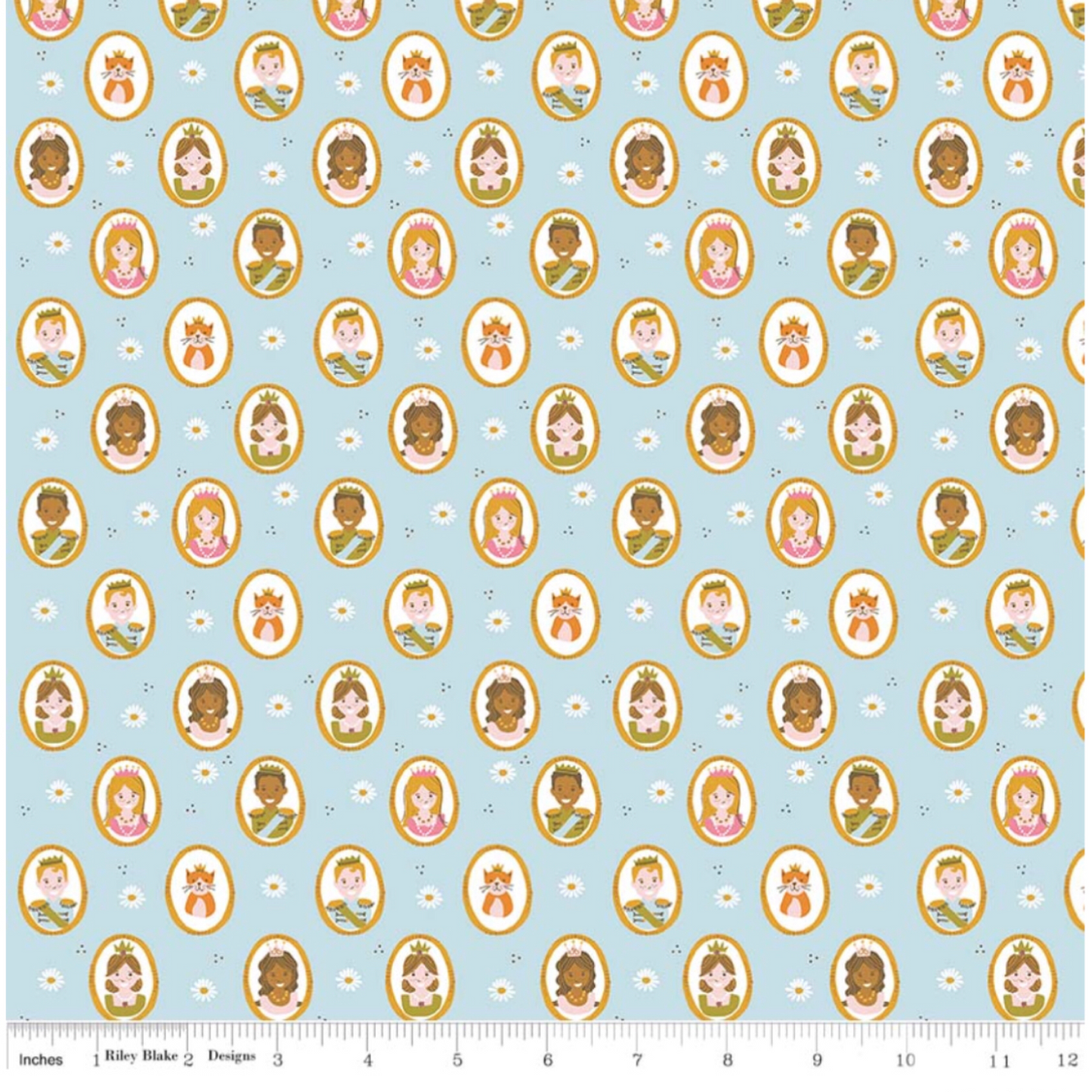 Blue Guinevere People - Guinevere by Riley Blake - 100% Cotton Fabric - Rosie's Craft Shop Ltd