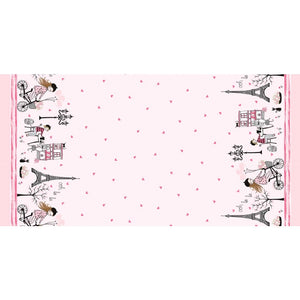 With Love From Paris Double Border - Paris Valentine by Michael Miller Cotton Fabric