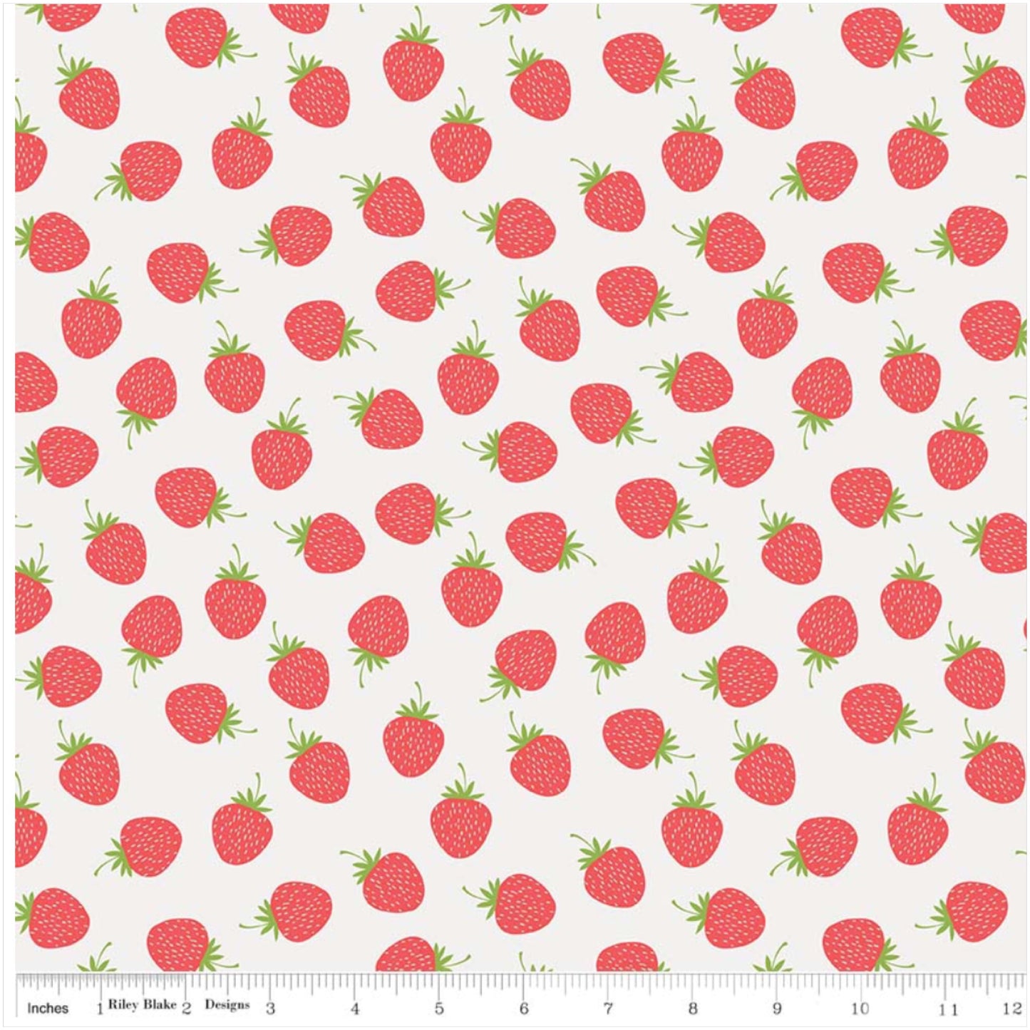 White Strawberries Designer Fabric Felt - Butterflies & Berries - Rosie's Craft Shop Ltd