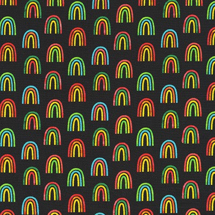 Black Rainbows - Chilli Smiles - Robert Kaufman Cotton Fabric ✂️ £13 pm