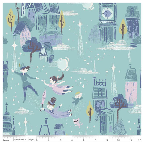 Neverland Main in Mint By Riley Blake - 100% Cotton Fabric - Rosie's Craft Shop Ltd