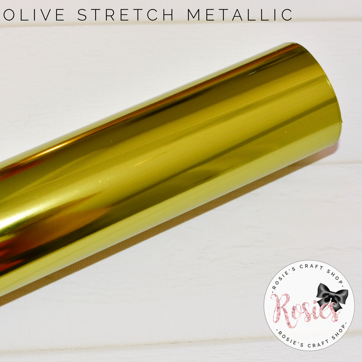 Olive Green Metallic Stretch Iron On Vinyl HTV - Rosie's Craft Shop Ltd