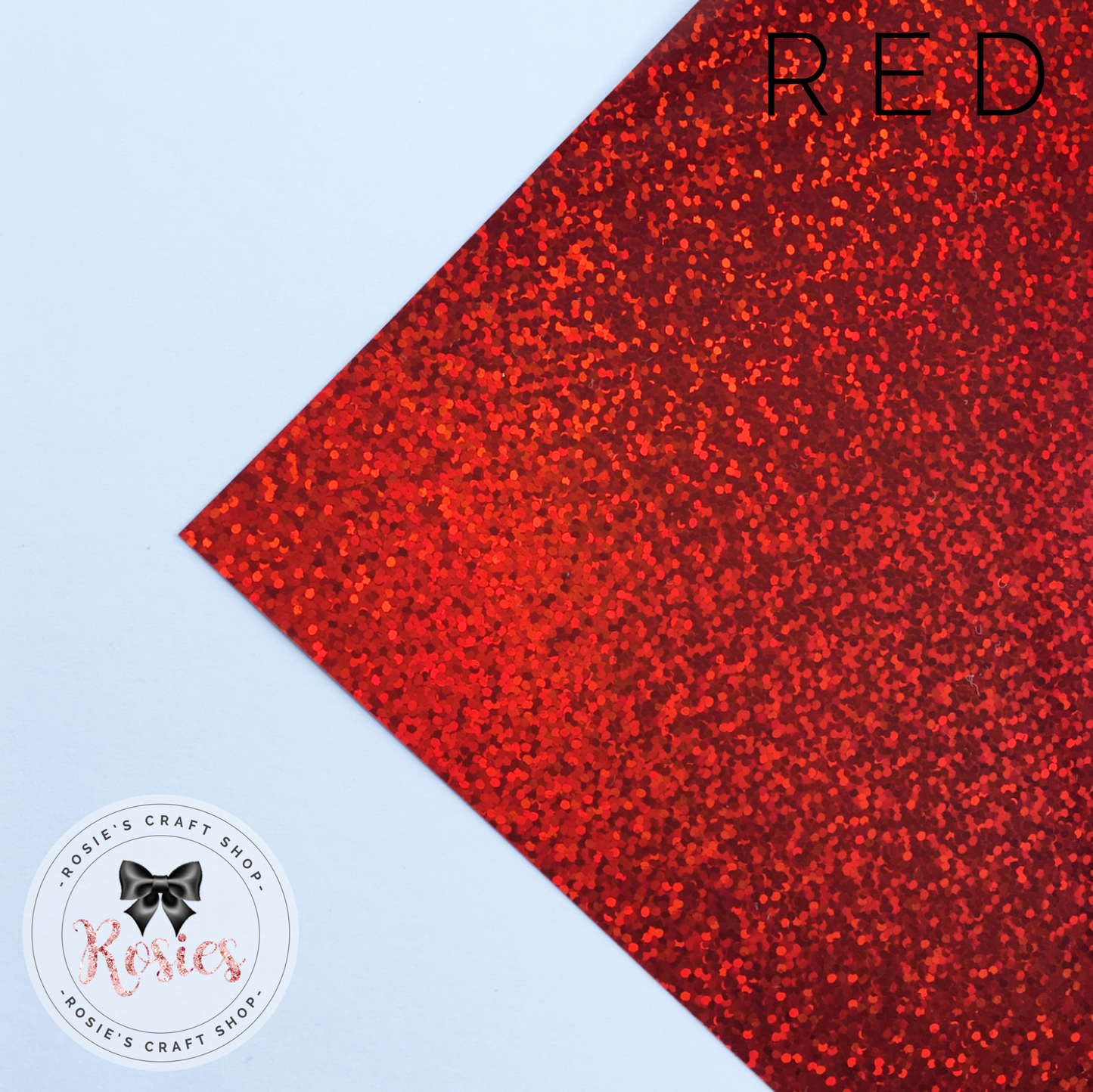 Red Holographic Sparkle Iron On Vinyl HTV - Rosie's Craft Shop Ltd