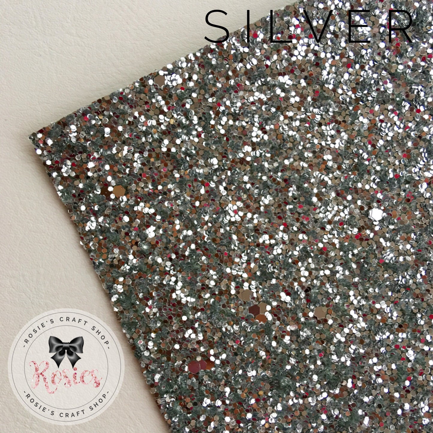 Silver Luxury Chunky Glitter Fabric - Classic Collection - Rosie's Craft Shop Ltd