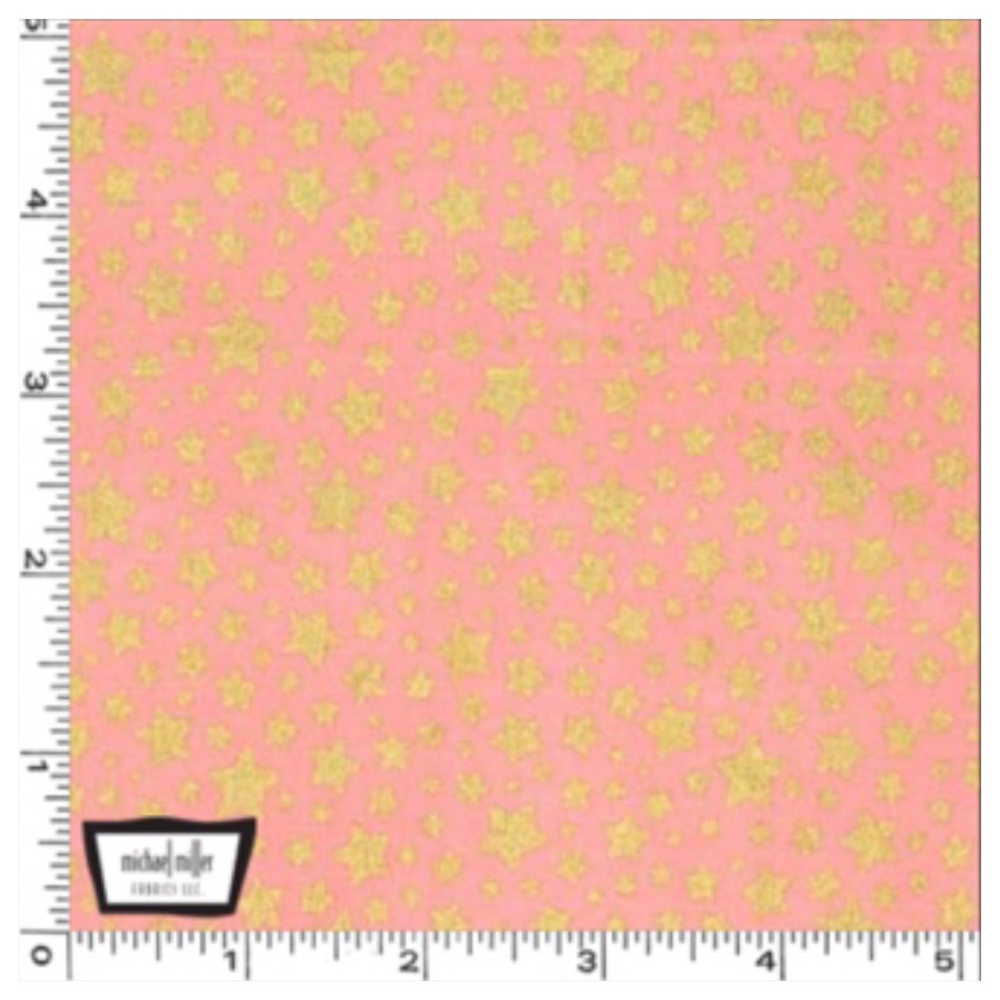 Coral Gold Metallic Stars Designer Fabric Felt - Starbright - Rosie's Craft Shop Ltd
