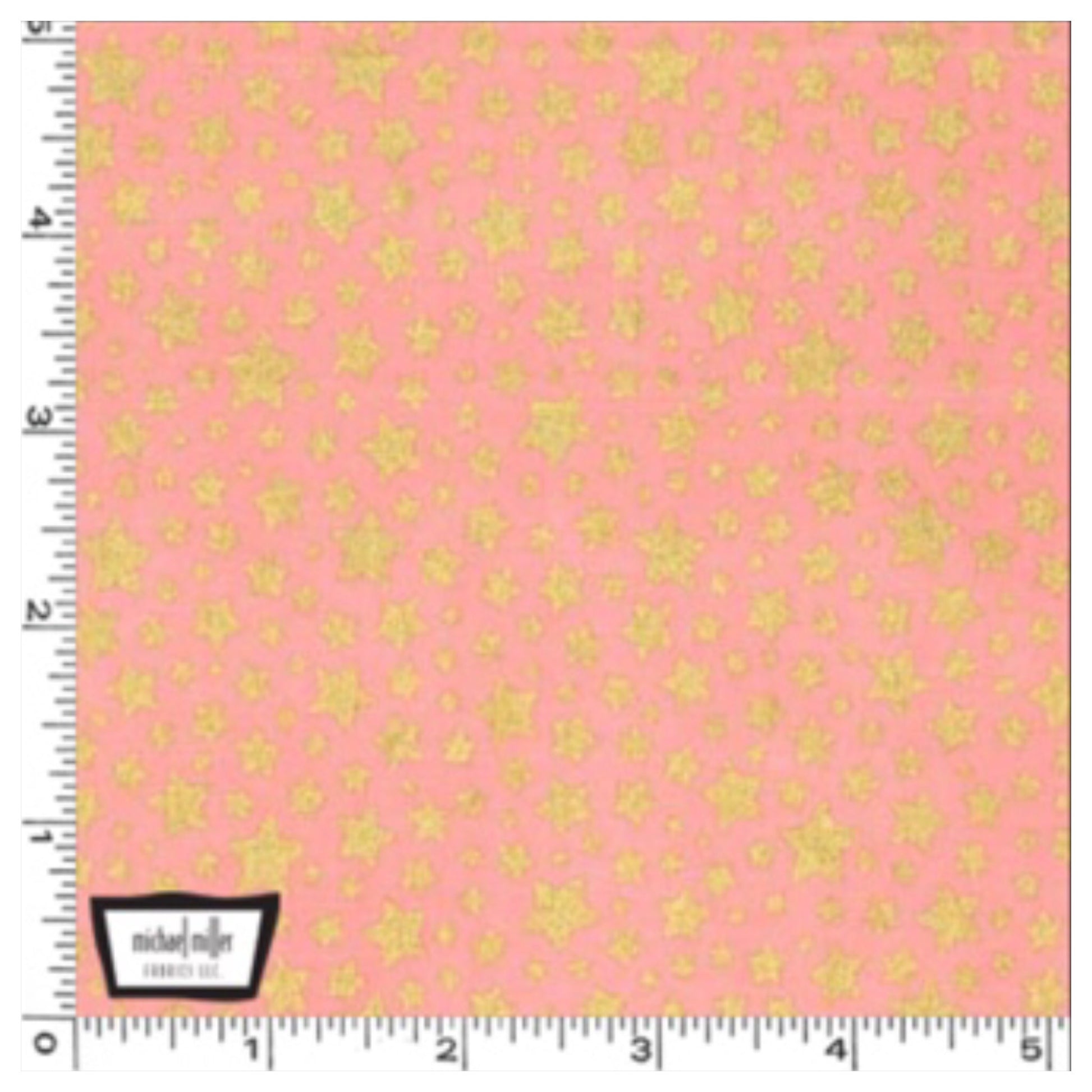 Coral Gold Metallic Stars Designer Fabric Felt - Starbright - Rosie's Craft Shop Ltd