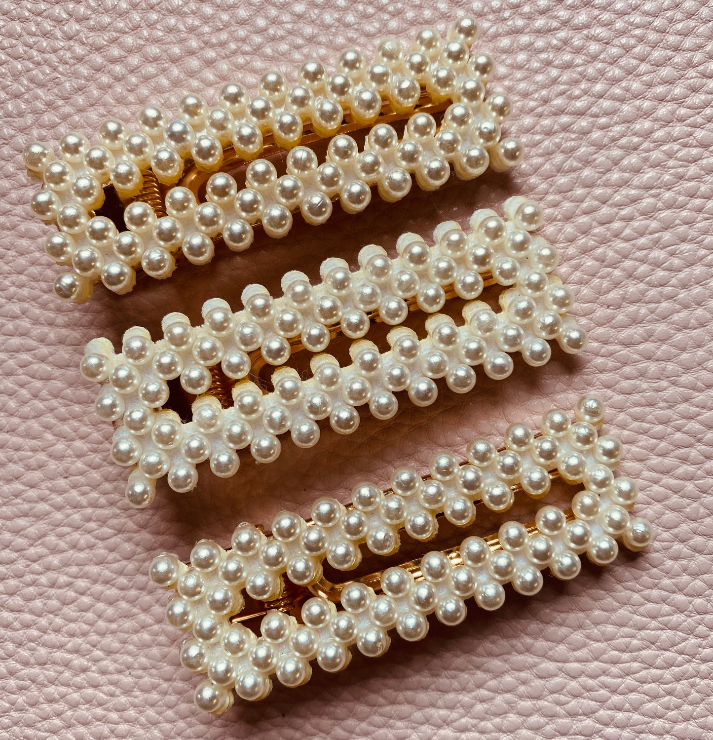 Gold & Pearl Coloured Large Hair Clips Pack of 10 - Check Description