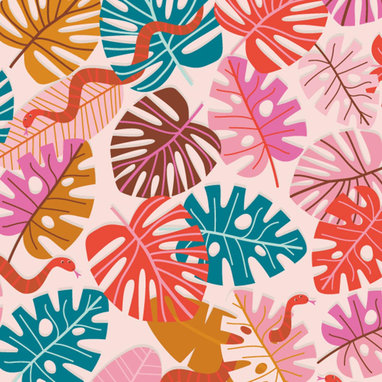 Tropical Leaves - Dandelion Jungle - Dashwood Studio Cotton Fabric ✂️ £9 pm *SALE*