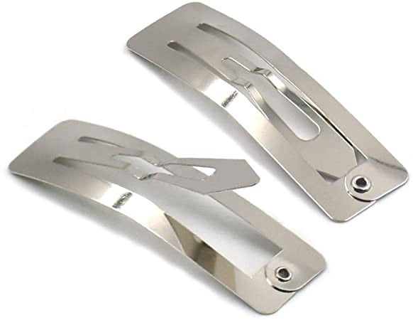 25 x 50mm Square Silver Snap Clips 5cm