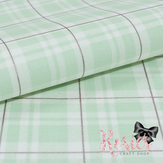 Mint Sparkle Metallic Tartan Designer Fabric Felt