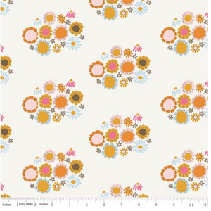 Cream Guinevere Flowers - Guinevere by Riley Blake - 100% Cotton Fabric - Rosie's Craft Shop Ltd