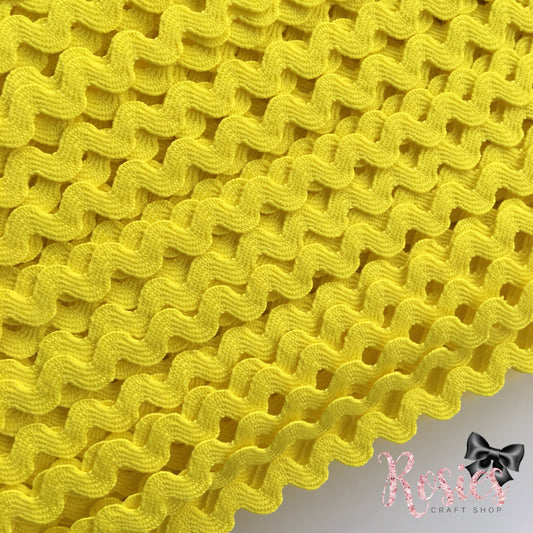 Yellow 8mm Ric Rac Trim - Rosie's Craft Shop Ltd