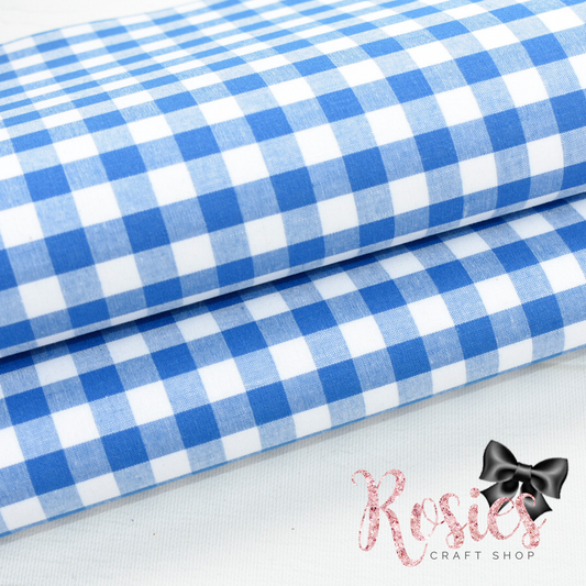 Royal Blue Gingham Maxi Check Fabric Felt