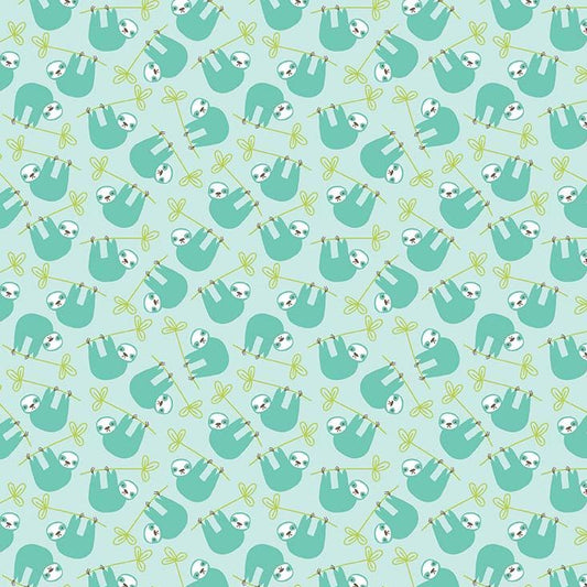 Sloths on Green - Under the Canopy - Riley Blake Cotton Fabric ✂️ £8 pm *SALE*