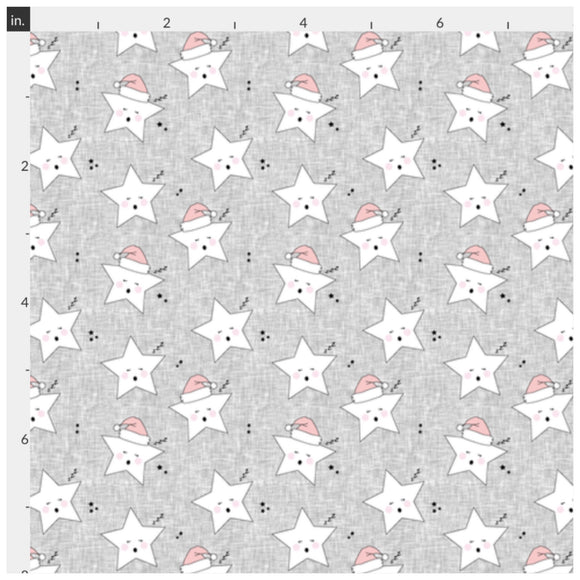 Sleeping Stars on Grey Artisan Fabric Felt - Rosie's Craft Shop Ltd