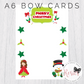 A6 Merry Christmas Printed Bow Display Cards - Rosie's Craft Shop Ltd