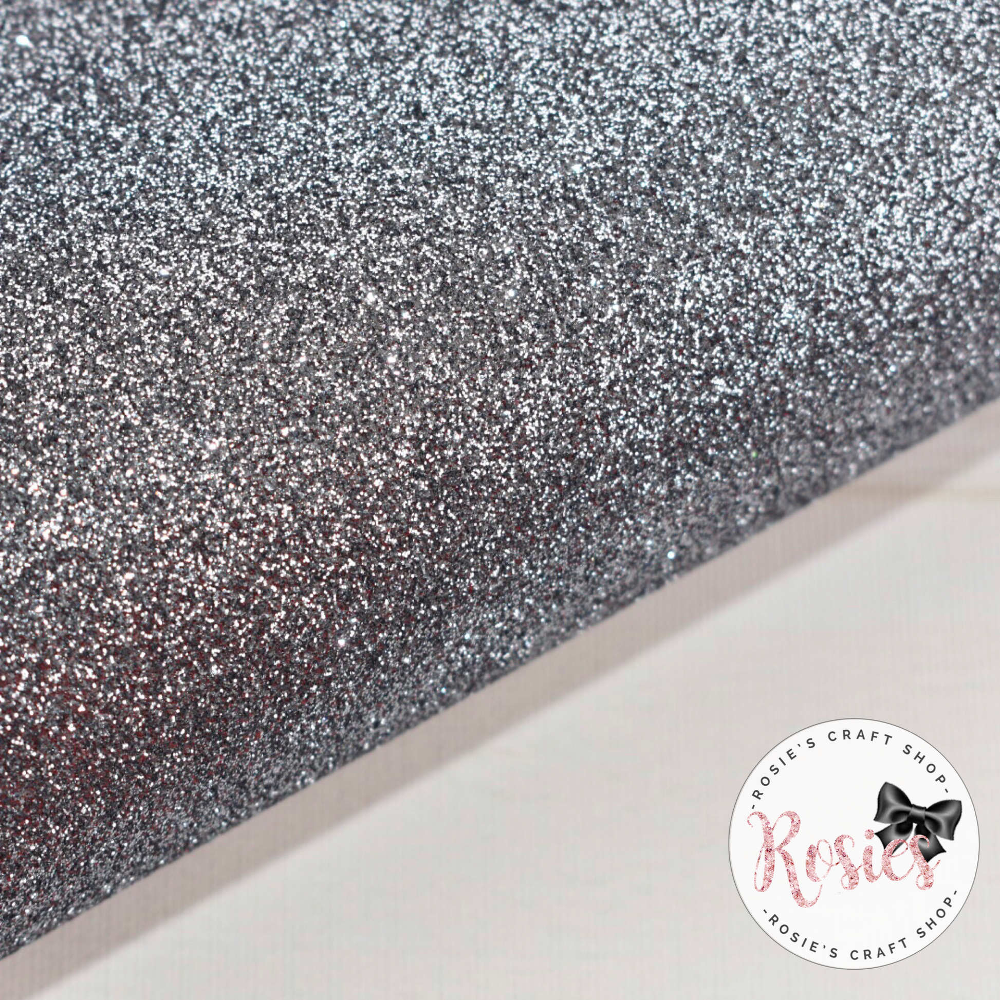 Grey Premium Fine Glitter Topped Wool Felt - Rosie's Craft Shop Ltd