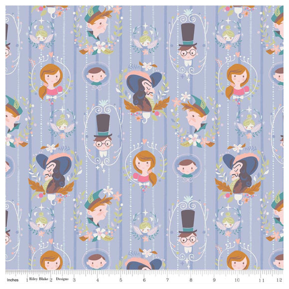 Neverland Darling Wall in Periwinkle By Riley Blake - 100% Cotton Fabric - Rosie's Craft Shop Ltd