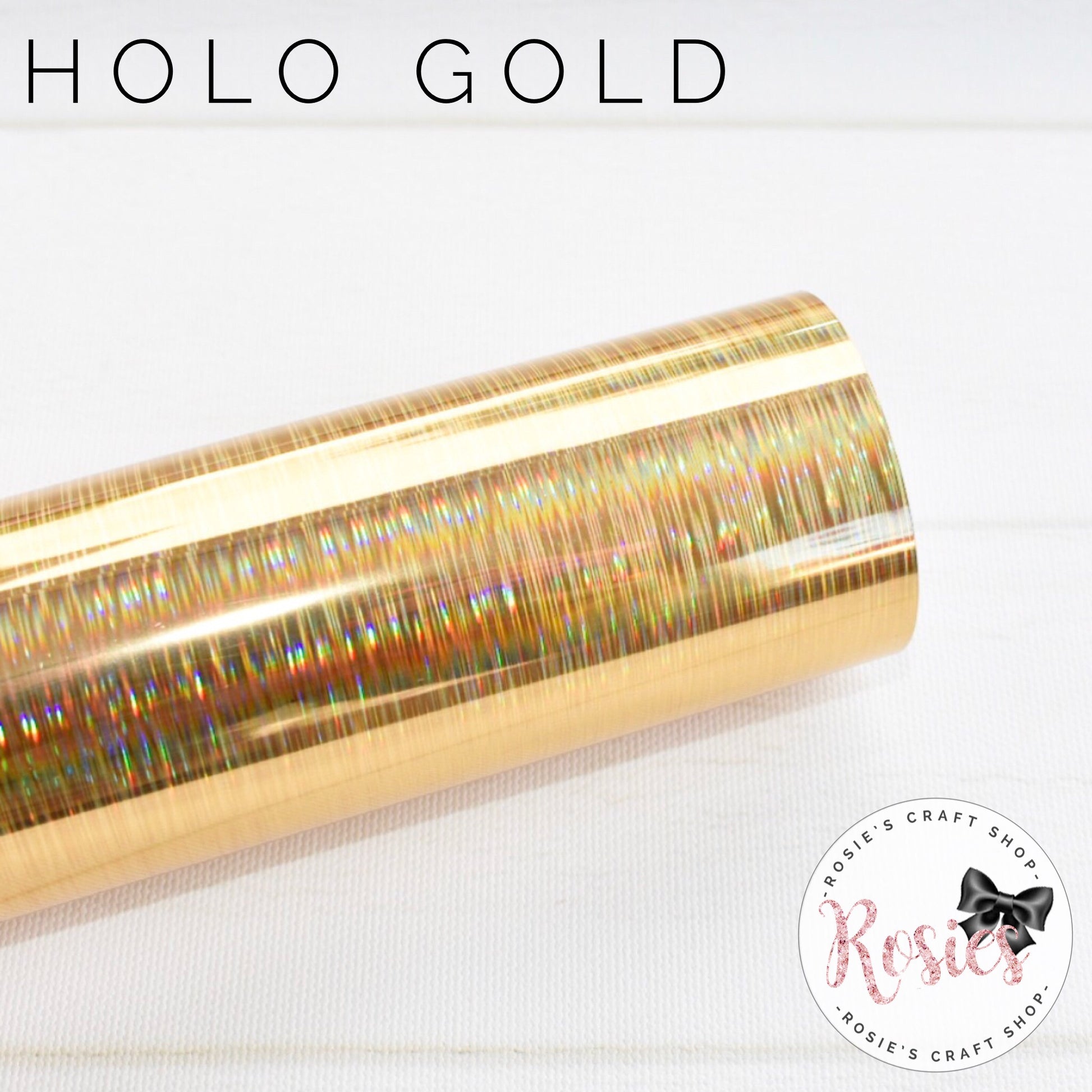 Holo Gold Metallic Stretch Iron On Vinyl HTV - Rosie's Craft Shop Ltd