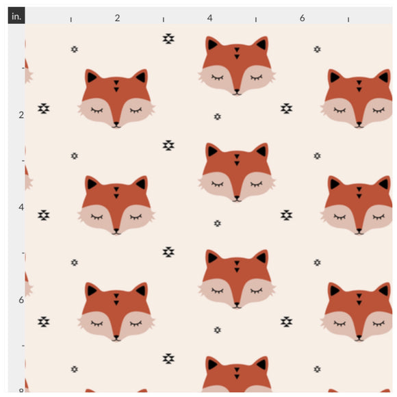 Sleeping Fox on Ivory Artisan Fabric Felt - Rosie's Craft Shop Ltd