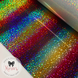 Rainbow Holographic Sparkle Iron On Vinyl HTV - Rosie's Craft Shop Ltd