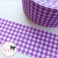 Lavender Gingham Grosgrain Ribbon - Rosie's Craft Shop Ltd