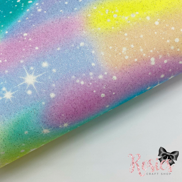 Cosmic Rainbow Glitter Designer Fabric Felt