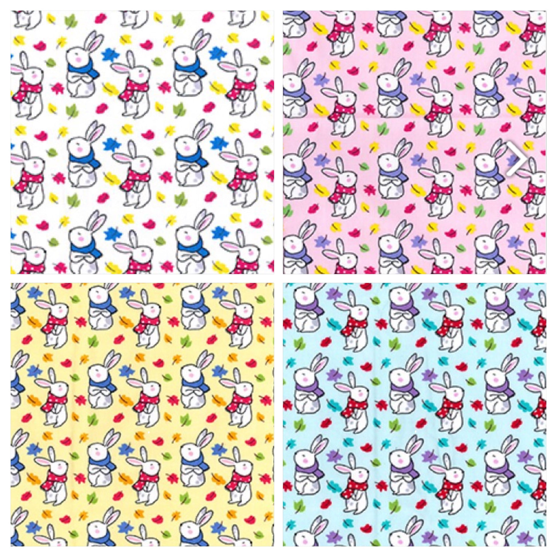 Little Bunnies in Scarves Fabric Felt - Rosie's Craft Shop Ltd