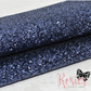 Indigo Blue Chunky Glitter Fabric - Luxury Core Collection