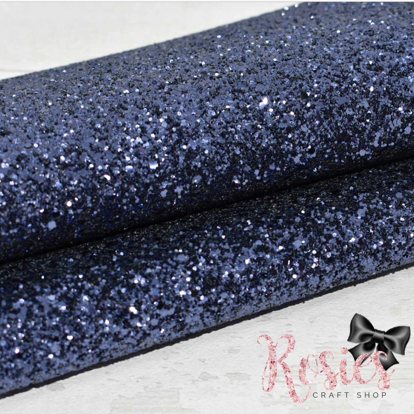 Indigo Blue Chunky Glitter Fabric - Luxury Core Collection