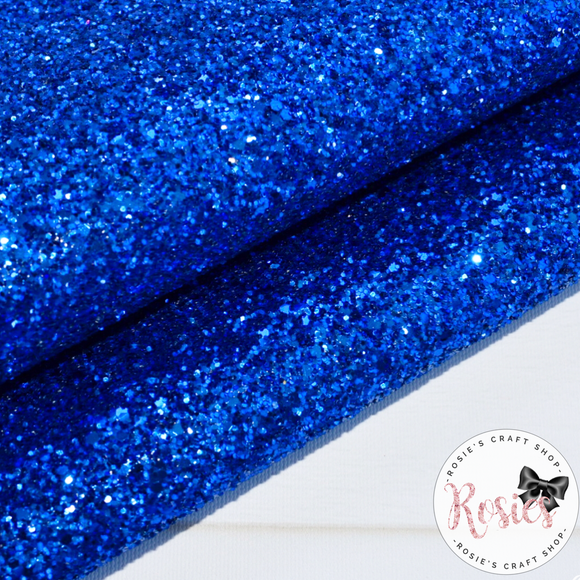Royal Blue Chunky Glitter Fabric - Luxury Core Collection - Rosie's Craft Shop Ltd