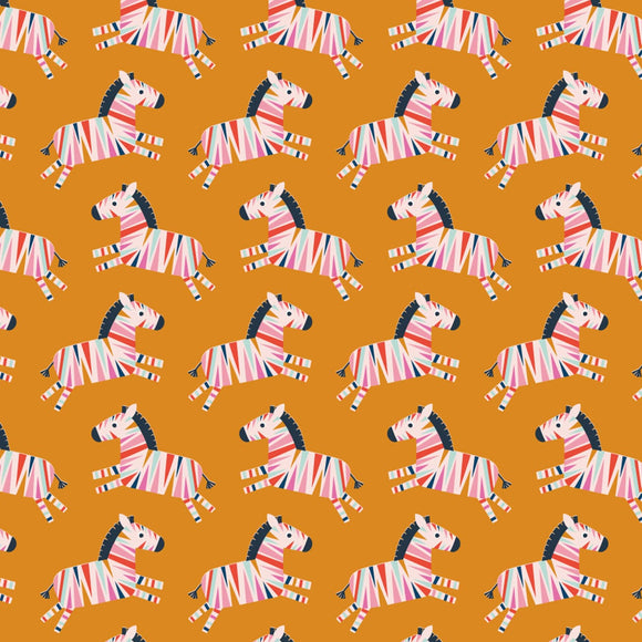Zebras on Mustard - Dandelion Jungle - Dashwood Studio Cotton Fabric ✂️
