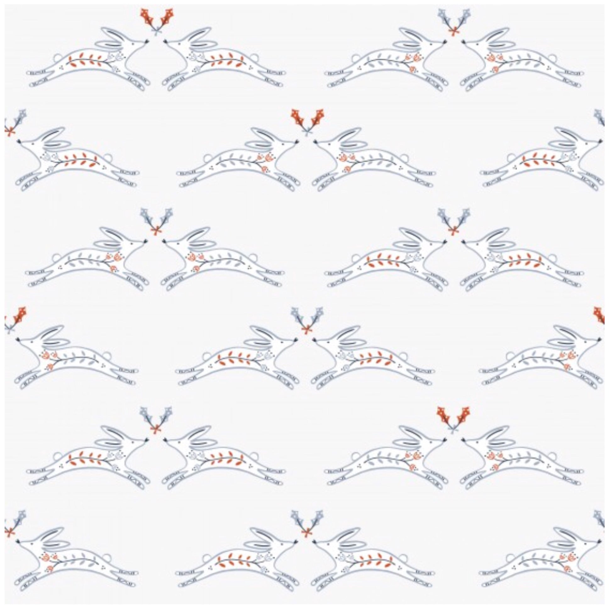 Woodland Hare Copper Metallic - Winterfold by Dashwood Studio 100% Cotton Fabric - Rosie's Craft Shop Ltd