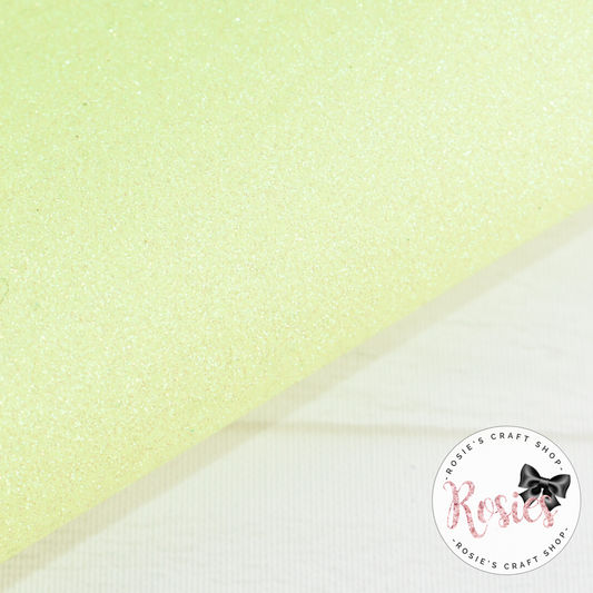 Neon Yellow Iridescent Premium Fine Glitter Topped Wool Felt - Rosie's Craft Shop Ltd