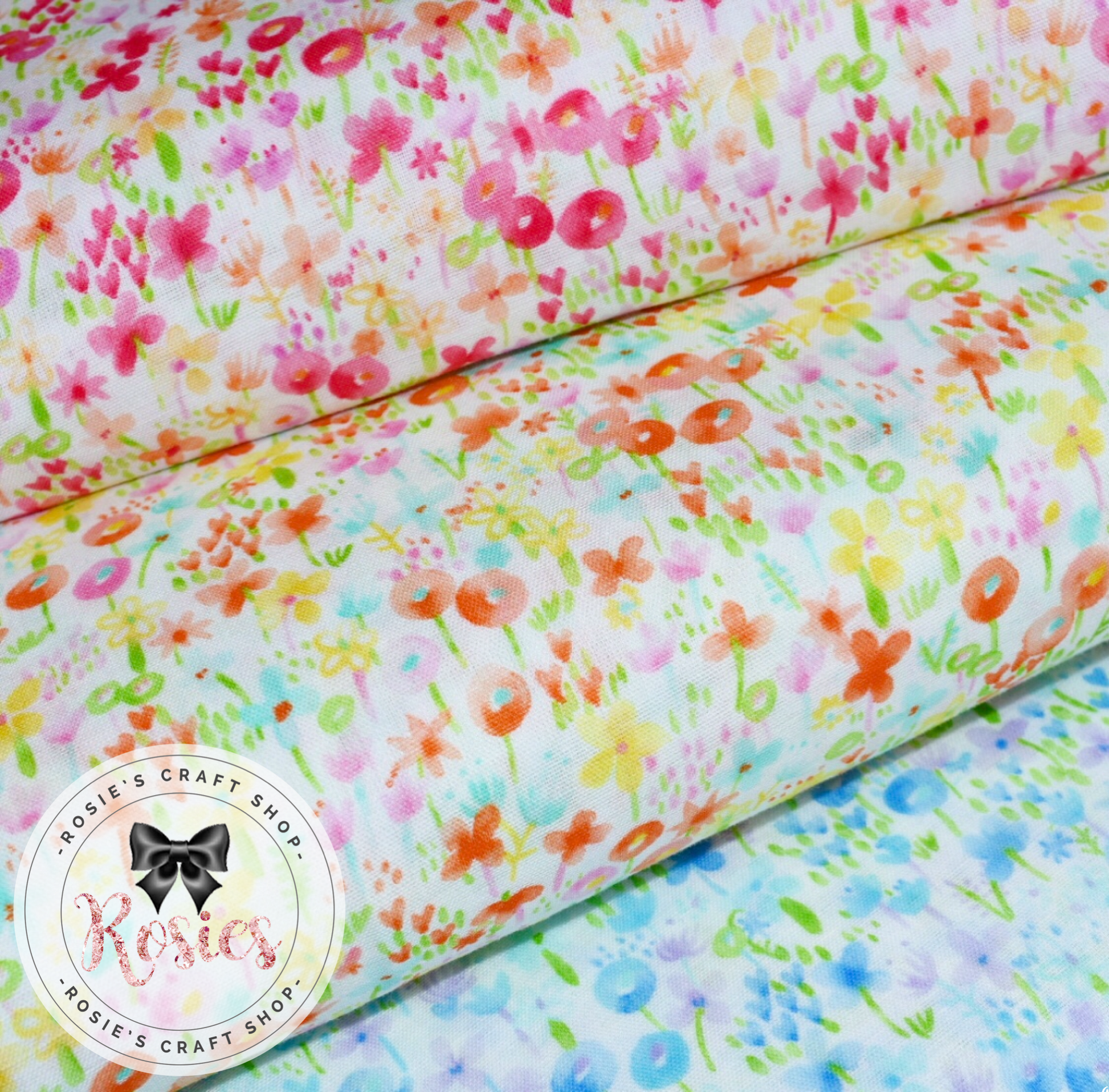 Summer Florals - Sevenberry - Cotton Gauze - Rosie's Craft Shop Ltd